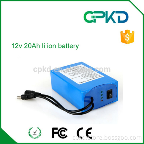 12v rechargeable li-ion 20ah battery pack for electric bike 24V